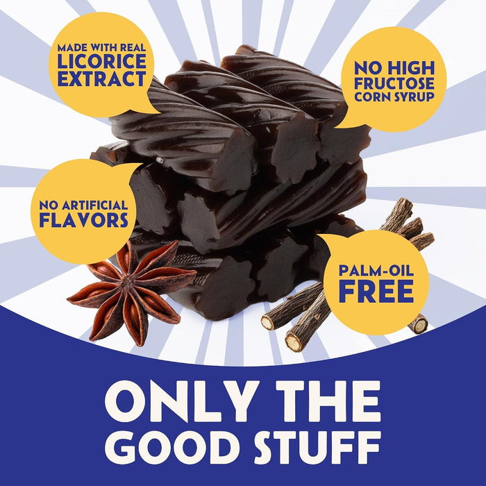 Snackathon Australian Licorice Candy, Natural Black Twists