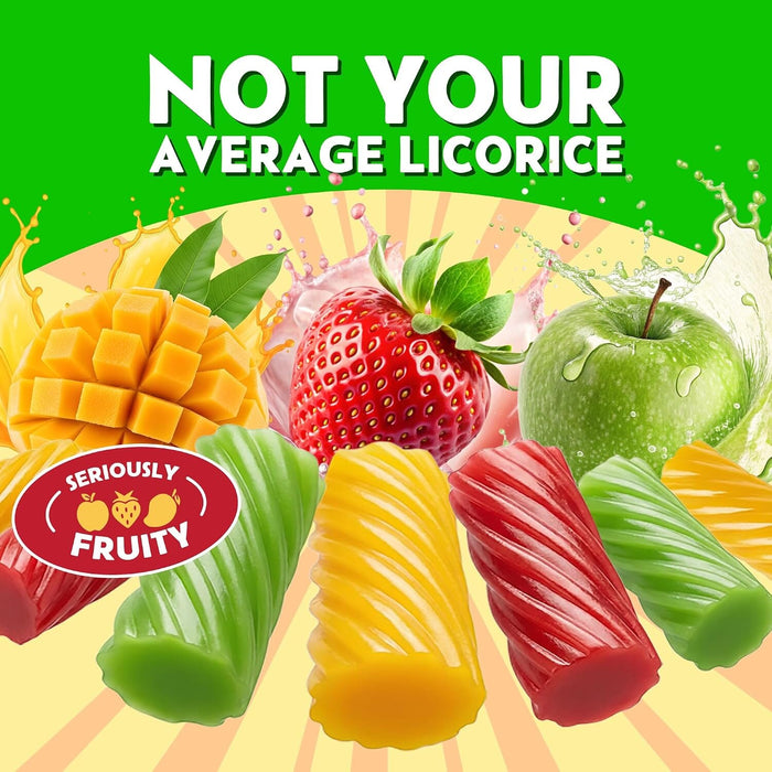 Snackathon Australian Licorice Candy, Mixed Fruit Flavors, Soft & Chewy Gourmet Licorice Twists