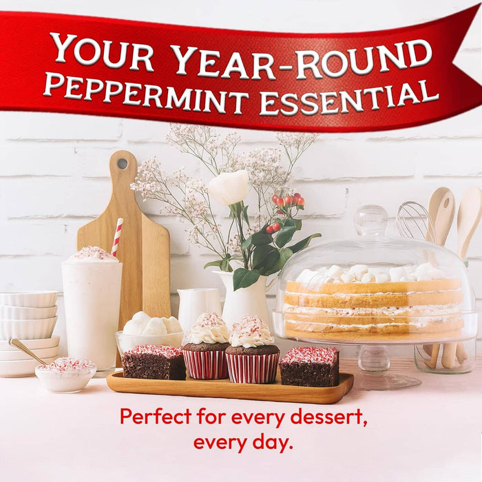 Snackathon Crushed Peppermint Candy Pieces, Natural Red & White Mint Bits, 8 OZ Resealable Bag – Topping for Baking, Hot Cocoa, Ice Cream, Christmas Cookies & Holiday Desserts